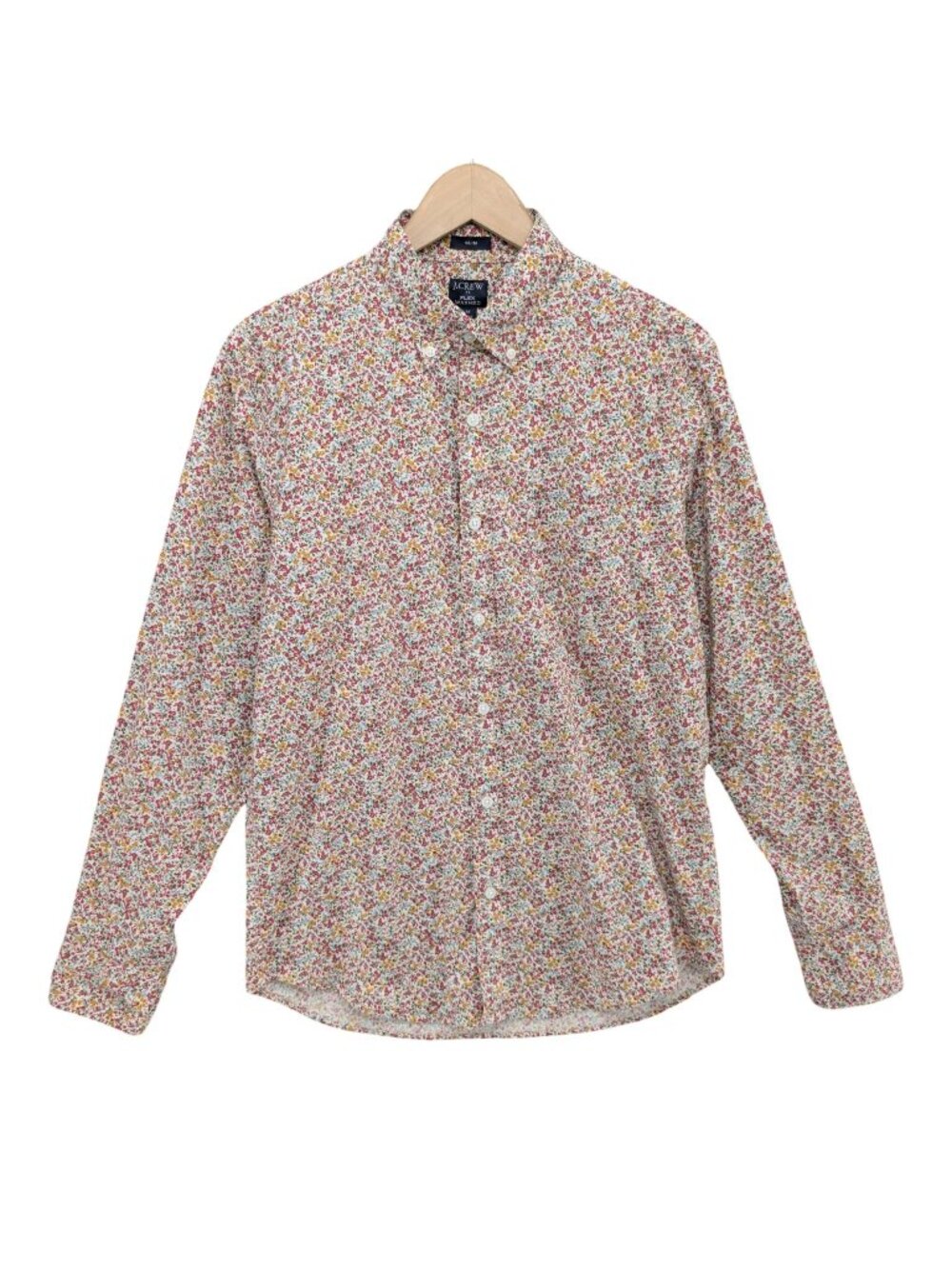 J.CREW Flex Washed Floral Shirt Mens Multicolor Slim Fit Long Sleeve Size M